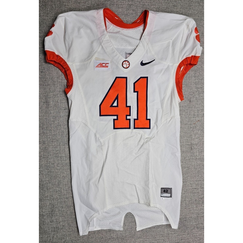 Clemson Tigers‎ Football Jersey Mens 42 L White Game Worn Team Issued Nike #41